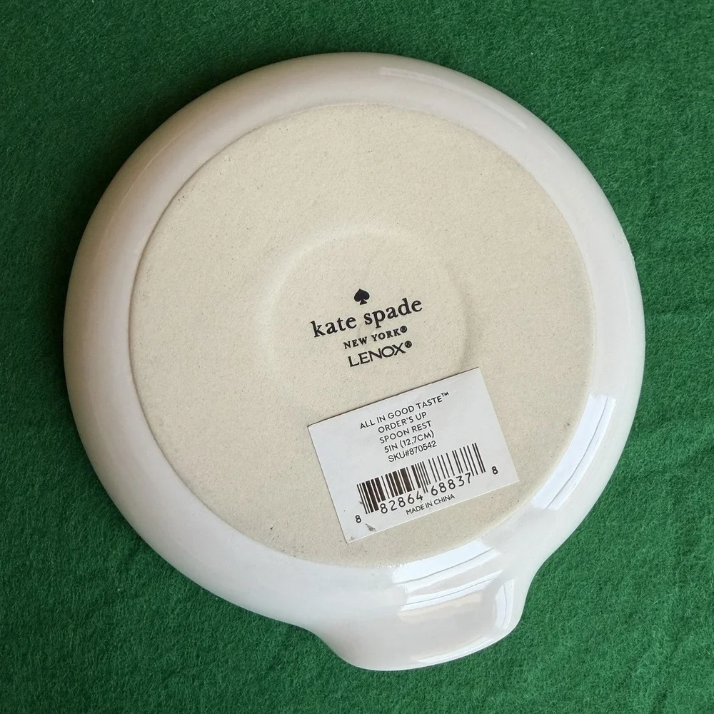 Kate Spade New York Lenox Open 24 Hours Ceramic Spoon Rest Aqua Teal White 5